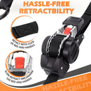 4PCS Retractable Ratchet Tie Down Straps – 10FT Heavy Duty Self-Retracting Cargo Straps for Truck, Trailer & Motorcycle by 2Dropme