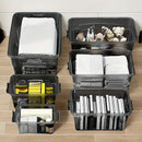 4PCS Stackable Storage Boxes with Lids & Handles Clear Organizer Bins Home Closet by 2Dropme