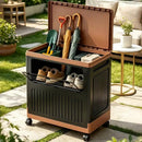 Portable Storage Bin w/ Wheels & Doors Foldable Stackable Organizer by 2Dropme