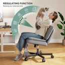 27" Wide Criss Cross Office Chair with Wheels – Adjustable Swivel Armless Vanity Desk Chair with Back Support by 2Dropme