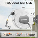 Retractable Garden Hose Reel 40/100/110/130FT Auto Rewind Wall Mounted Hose by 2Dropme