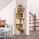 Solid Wood Corner Bookshelf 3/4/5 Tier Rustic Bookcase Storage Shelf Stand