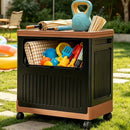 Portable Storage Bin w/ Wheels & Doors Foldable Stackable Organizer by 2Dropme