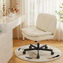 27" Wide Criss Cross Office Chair with Wheels – Adjustable Swivel Armless Vanity Desk Chair with Back Support by 2Dropme