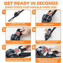 4PCS Retractable Ratchet Tie Down Straps – 10FT Heavy Duty Self-Retracting Cargo Straps for Truck, Trailer & Motorcycle by 2Dropme