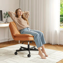 27" Wide Criss Cross Office Chair with Wheels – Adjustable Swivel Armless Vanity Desk Chair with Back Support by 2Dropme