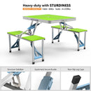 4FT Folding Camping Table w/4 Seats Portable Aluminum Table Set by 2Dropme