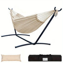 Heavy Duty Double Hammock with Steel Stand 450lbs Portable Outdoor Indoor Blue by 2Dropme