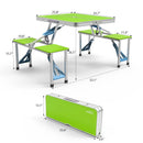 4FT Folding Camping Table w/4 Seats Portable Aluminum Table Set by 2Dropme