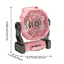 10400mAh 13hrs Rechargeable Automatic Oscillating Camping Fan with LED and Hook by 2Dropme