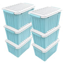 72/97QT Storage Box with Wheels & Lid – Stackable Heavy Duty Organizer 4-6-Pack by 2Dropme