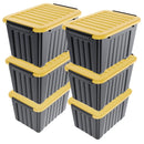72/97QT Storage Box with Wheels & Lid – Stackable Heavy Duty Organizer 4-6-Pack by 2Dropme