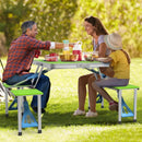 4FT Folding Camping Table w/4 Seats Portable Aluminum Table Set by 2Dropme