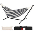 Heavy Duty Double Hammock with Steel Stand 450lbs Portable Outdoor Indoor Blue by 2Dropme