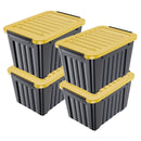 72/97QT Storage Box with Wheels & Lid – Stackable Heavy Duty Organizer 4-6-Pack by 2Dropme