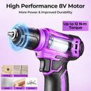 119 PCS Power Tool Set 8V/12V Cordless Drill Driver Hand Tool Kit Home DIY Repair