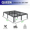 Heavy Duty Metal Bed Frame Platform Mattress Foundation No Box Spring Black by 2Dropme