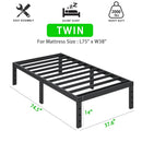 Heavy Duty Metal Bed Frame Platform Mattress Foundation No Box Spring Black by 2Dropme