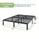 Heavy Duty Metal Bed Frame Platform Mattress Foundation No Box Spring Black by 2Dropme