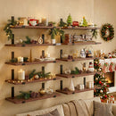 Wood Wall Shelves 15.8” with Metal Brackets – Rustic Floating Shelves | 5/8 Pack by 2Dropme