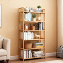 Tall Bamboo Bookshelf – Adjustable Shelves, Narrow Freestanding Storage Rack by 2Dropme