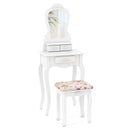 Makeup Dressing Table and Bench 3 Drawers and Cushioned Stool for Girls by LJGDeals