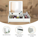 Compact Bay Window Makeup Dressing Table with Flip-Top Mirror by LJGDeals