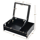 Compact Bay Window Makeup Dressing Table with Flip-Top Mirror by LJGDeals