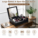 Compact Bay Window Makeup Dressing Table with Flip-Top Mirror by DirectDeals