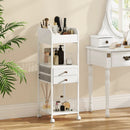 Makeup Organizer Floor Skincare Organizer Cart with Drawers and Storage Shelves-White by LJGDeals