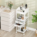 Makeup Organizer Floor Skincare Organizer Cart with Drawers and Storage Shelves-White by LJGDeals