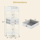 Makeup Organizer Floor Skincare Organizer Cart with Drawers and Storage Shelves-White by LJGDeals