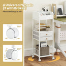 Makeup Organizer Floor Skincare Organizer Cart with Drawers and Storage Shelves-White by LJGDeals
