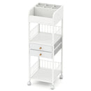 Makeup Organizer Floor Skincare Organizer Cart with Drawers and Storage Shelves-White by LJGDeals