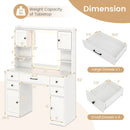 Makeup Vanity Desk with Lighted Mirror and Charging Station-White by LJGDeals
