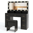 Makeup Vanity Desk with Mirror 3-Color LED Lights and Charging Station by LJGDeals