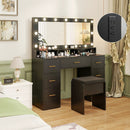 Makeup Vanity Desk with Mirror 3-Color LED Lights and Charging Station by LJGDeals