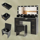 Makeup Vanity Desk with Mirror 3-Color LED Lights and Charging Station by LJGDeals