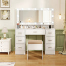 Makeup Vanity Desk with Mirror 3-Color LED Lights and Charging Station by LJGDeals
