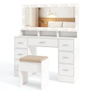 Makeup Vanity Desk with Mirror 3-Color LED Lights and Charging Station by LJGDeals