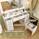 Makeup Vanity Desk with Mirror 3-Color LED Lights and Charging Station by LJGDeals