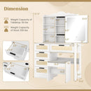Makeup Vanity Desk with Mirror and Charging Station-White by LJGDeals