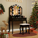 Makeup Vanity Table Set with Lighted Mirror and Drawers