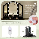 Makeup Vanity Table Set with Lighted Mirror and Drawers