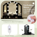Makeup Vanity Table Set with Lighted Mirror and Drawers by LJGDeals