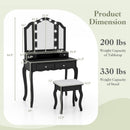 Makeup Vanity Table Set with Lighted Mirror and Drawers