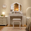 Makeup Vanity Table Set with Lighted Mirror and Drawers