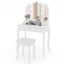 Makeup Vanity Table Set with Lighted Mirror and Drawers