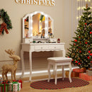 Makeup Vanity Table Set with Lighted Mirror and Drawers