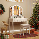 Makeup Vanity Table Set with Lighted Mirror and Drawers by LJGDeals